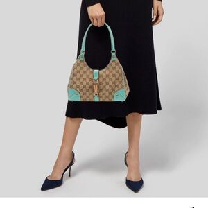 Gucci GG Jackie Brown and Blue Women's Hobo Bag
